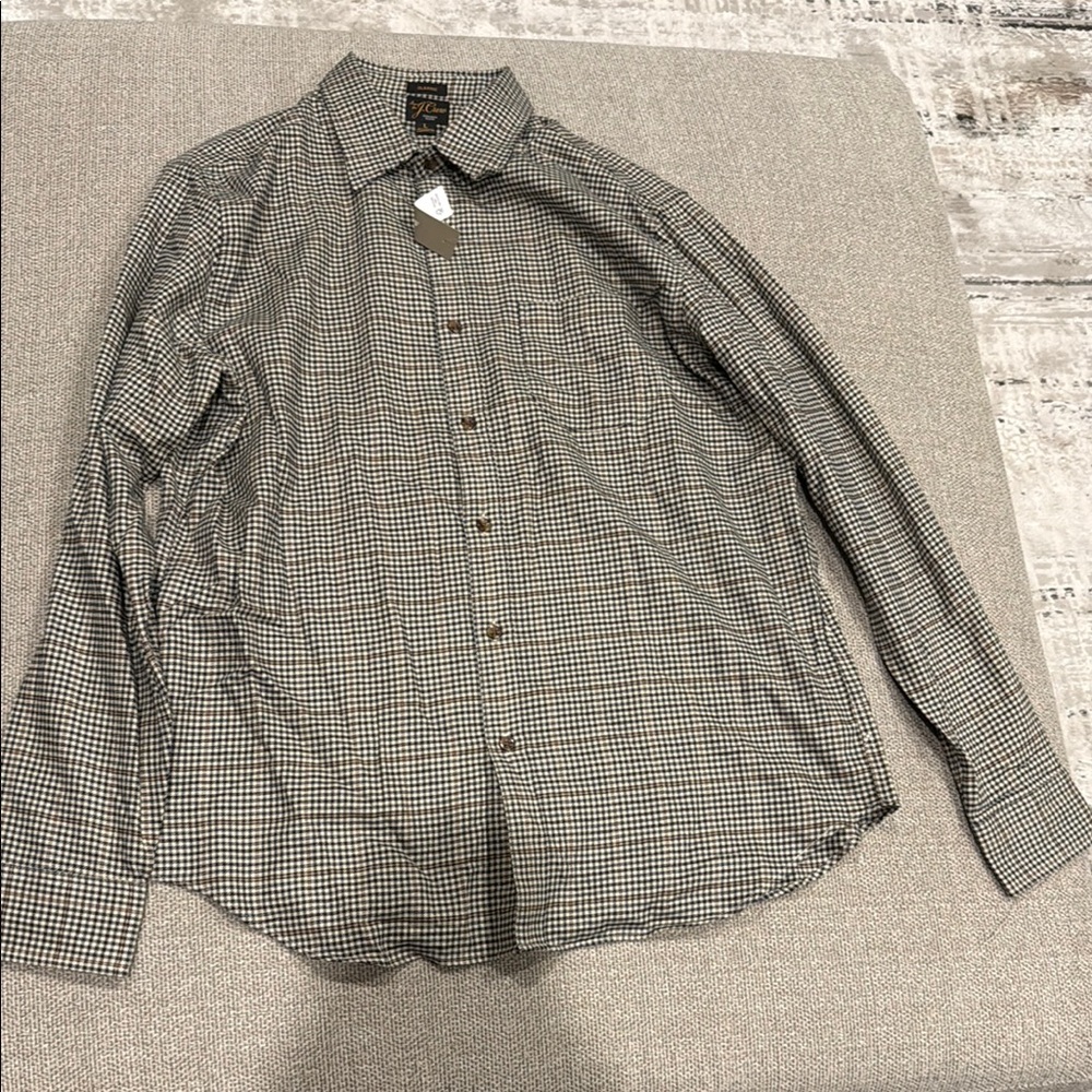 Men's J Crew Checkered Shirt - Black and White